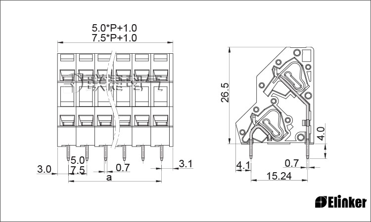 LS245T-5.0/7.5弹簧式接线端子