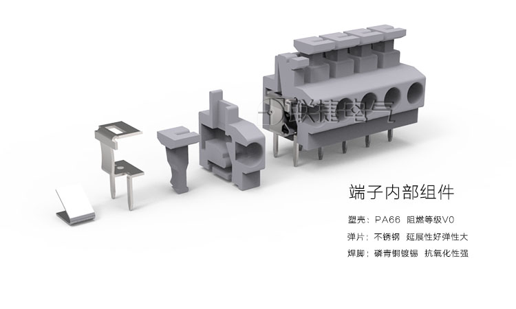 联捷电气免螺丝式弹簧连接端子排