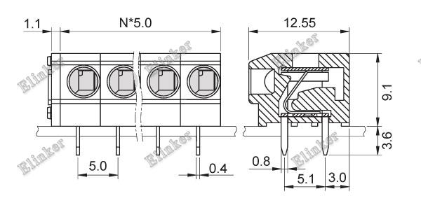 ls235w-5.0弹簧式接线端子排