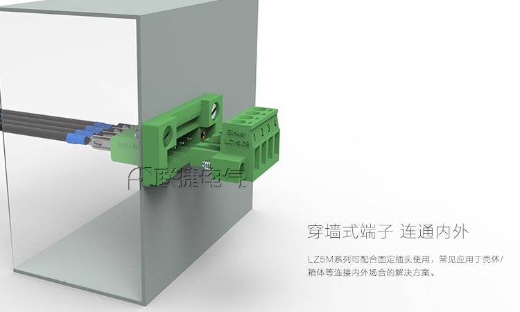 联捷电气穿墙式插拔式接线端子